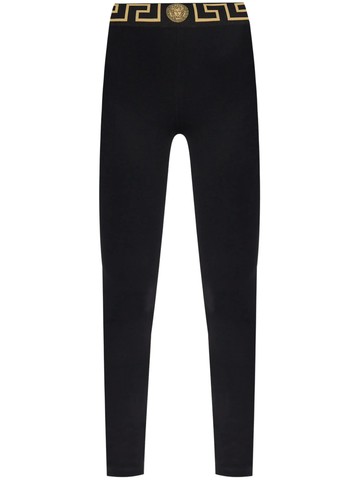Leggings a vita alta con bordo greca-S
