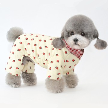 pettrip 草莓印花四腳棉衣 秋冬款寵物服飾
