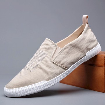 一腳蹬男帆布鞋雨傘布男布鞋板鞋男流行簡約男春夏鞋子透氣休閑鞋