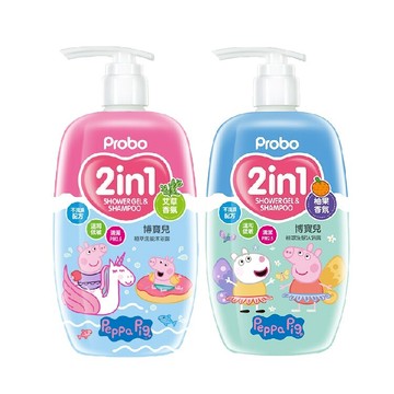 Probo 博寶兒 佩佩豬 植萃洗髮沐浴露二合一-艾草/柚香 (500ml/罐) 憨吉小舖