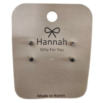 Hannah 18-2 貼耳針式耳環 Set 4個入 韓國製  07