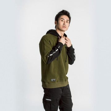 L.I.M.I.T.E - 男裝雙袖印花衛衣 - 軍綠色