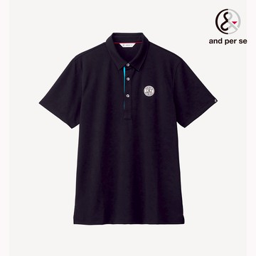 【and per se】男款深藍色吸汗速乾UV防護舒適透氣服裝短袖POLO衫 DGV20365