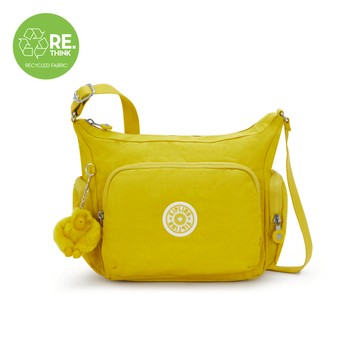 『牛角包』檸檬黃輕巧多袋實用側背包-GABB S