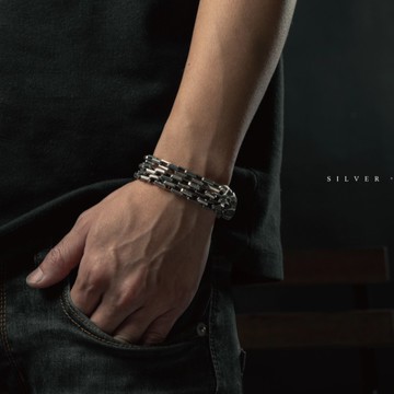 【JK銀飾】復古方格鍊條／925純銀 【銀鍊、MAN】