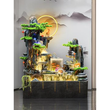 假山流水擺件客廳屏風隔斷循環水噴泉山水景觀庭院招財戶外風水輪