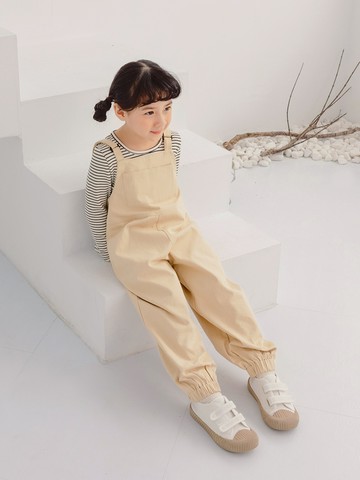 Outdoor系列~純棉大口袋造型織標可調式吊帶褲