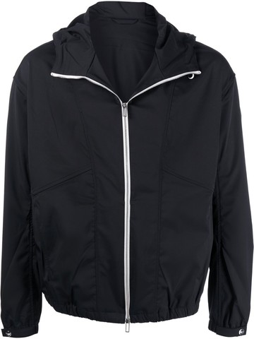 Emporio Armani - zip-up hooded shell jacket - men - Polyester/Spandex/Elastane - 50 - Blue