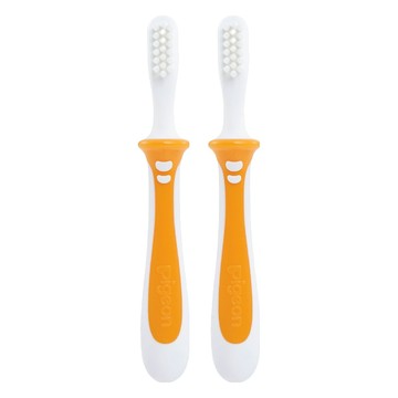 pigeon 貝親 第二階段學習牙刷 9個月以上  橘色  1入  2支