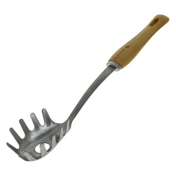 de Buyer 畢耶 蜂蠟木柄系列 義大利麵撈杓  33cm  1支  銀色 + 木色