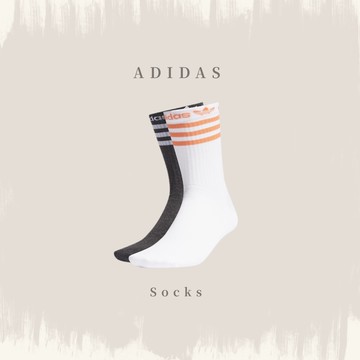 ADIDAS ORIGINALS SOCKS 三葉草 logo 三線 白橘灰 H51166