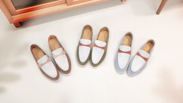 輕防水系!彩色蠟筆輕盈樂福鞋 咖粉 MIT 全真皮-草莓滋露