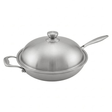 SUNB.W 秦博士 sus316 5層複合金圓底單柄炒鍋 附蓋  34cm  1組