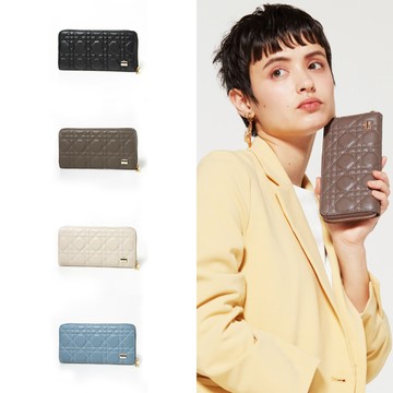 LA BAGAGERIE菱格縫線拉鍊長夾(多選色)