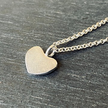 純銀 素面 愛心 項鍊 客製化姓名 S516