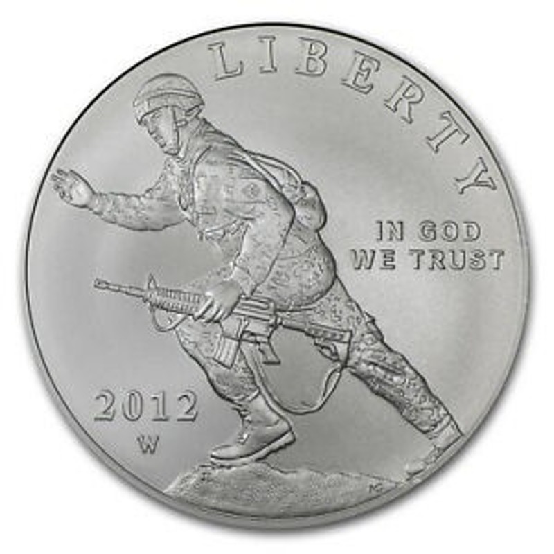 アンティークコイン 2012-W Infantry Soldier $1 Silver Commem BU (w