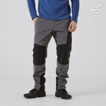 ADISI 男四面彈撥水耐磨拼接長褲 AP2521016 深灰 (S-2XL)｜防潑水 排汗快乾 彈性 機能褲 拼接褲