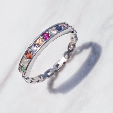 九顆寶石戒指 9 顆幸運寶石鏈環 #minim9luckygems #minimring R138