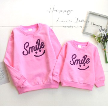 厚款 大小童 毛線設計微笑刷毛上衣 秋冬童裝 女童上衣 女童長袖 女童棉T 長袖上衣 秋冬上衣 刷毛