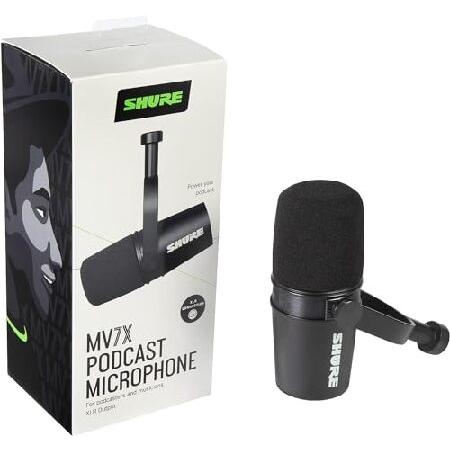 Shure MV7X XLR Podcast Microphone Pro Dynamic Mic para podcasting y grabaci?n Vocal, Todas Las construcciones de Metal y micr?fono Compatible Negr
