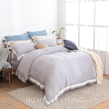 素色60支天絲100%萊賽爾 / 兩用被床包枕套四件組 / 淺灰