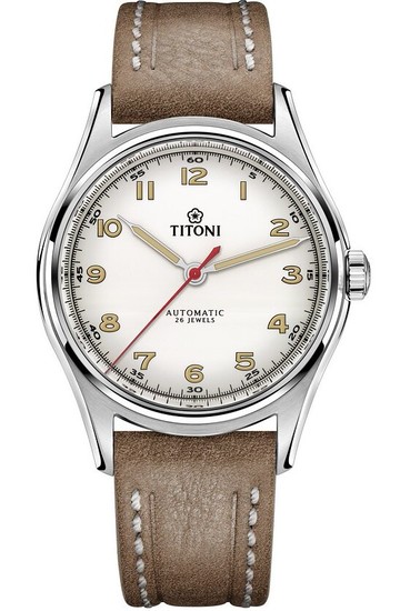 TITONI 梅花錶 傳承系列 HERITAGE 復刻男士機械腕表(83019S-ST-639)-39mm-白面皮革【刷卡回饋 分期0利率】【APP下單點數13倍送】