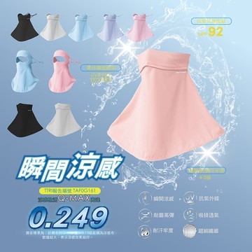【AREXSPORT】抗曬涼感纖維護頸冰絲面罩（掛耳可調整）