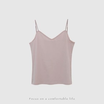 單穿性感，打底舒適！華麗80支絲光棉吊帶背心內搭露背V領上衣女
