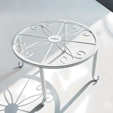 Anplant 鐵製圓形花盆架  白色  23 x 12cm  1個