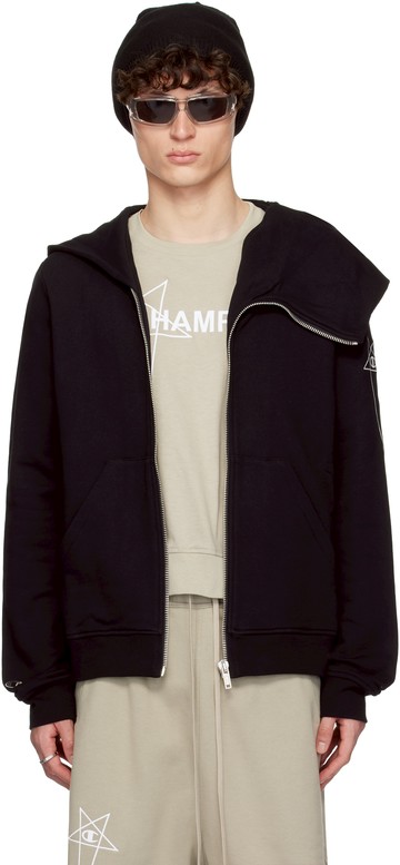 Rick Owens 黑色 Champion 联名 Mountain 连帽衫