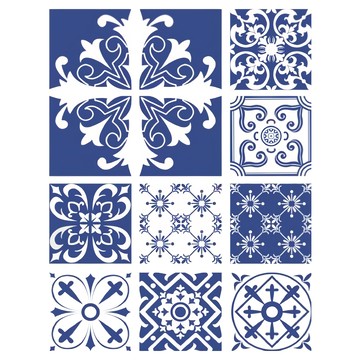 ins歐風系列 花磚壁貼12片組  20 x 20cm  ins歐風花磚  1組