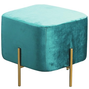 IHouse-吉娜 歐式絨布小方凳灰色