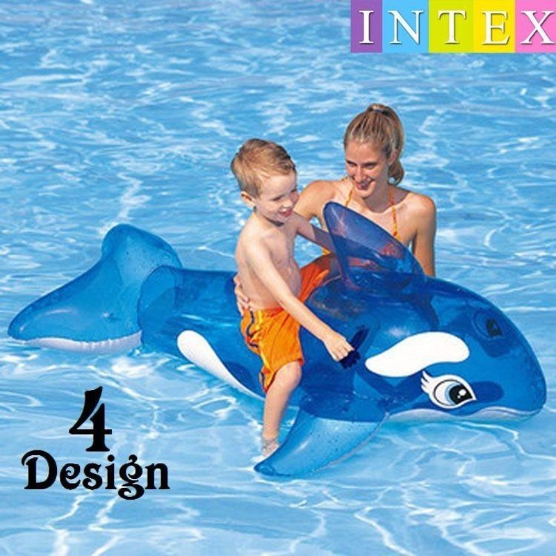 INTEX シャチフロート 浮き具 浮き輪 ビーチフロート 浮輪 取っ手付き 子供用 幼児用 サメ ワニ イルカ イヌ うきわ ウキワ 夏 プール 海  LINEショッピング