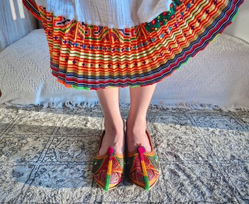 印度手工-工匠繡花(夕陽)