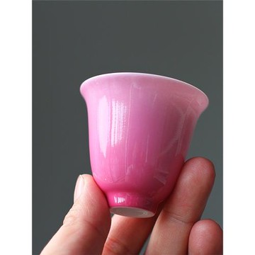 景德鎮陶瓷茶杯品茗杯單杯茶具胭脂水釉漸變茶杯特價