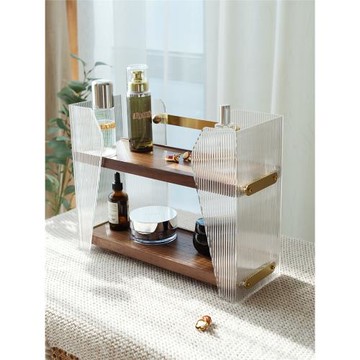 出形桌面化妝品收納盒高端臥室梳妝臺護膚品香水擺放整理置物架子