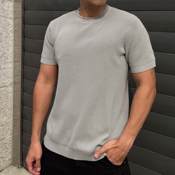 Casual-細緻華夫格短T