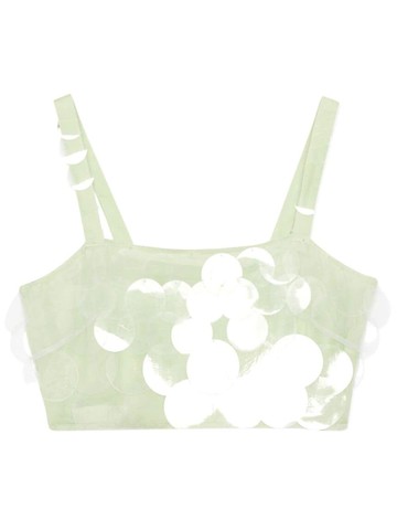 Simkhai - Bexley sequin cropped top - women - Polyester - 4 - Green