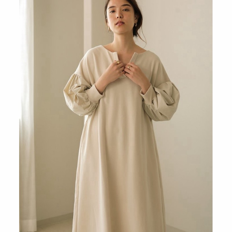 Bou Jeloud ブージュルード 高身長向けトールサイズあり ボリューム袖ワンピース レディース エクリュ 通販 Lineポイント最大get Lineショッピング