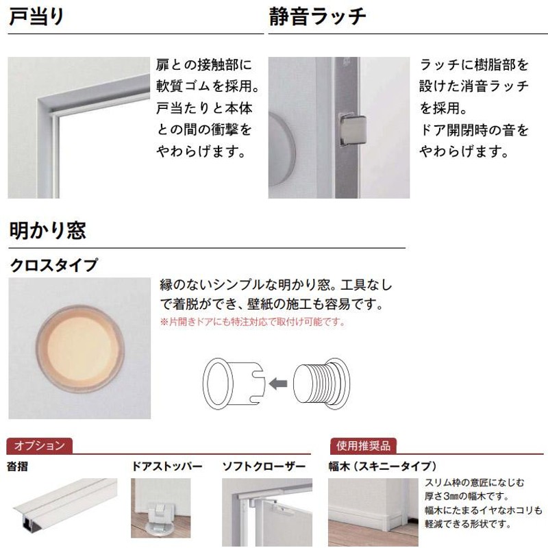 YKKAP室内ドア ファミット トイレドア C01：[幅778mm×高2319mm] - 1