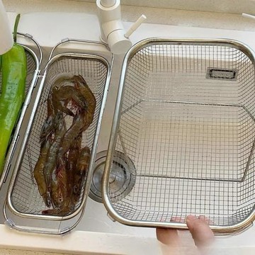 籃霜山家用碗筷不銹鋼同款瀝水籃水池廚房水槽瀝水架洗菜餐具包郵