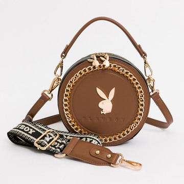 PLAYBOY - 斜背包 Golden age金色年代系列 - 咖色/531-1901-60-7