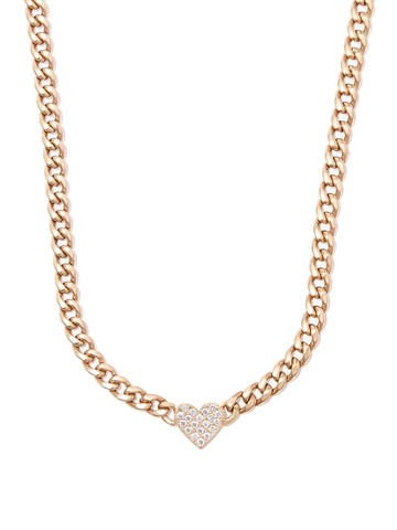 Zoë Chicco - 14kt yellow gold diamond pave heart chain necklace - women - 14kt Yellow Gold/Diamond - One Size