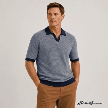 【Eddie Bauer】男性 短袖POLO毛衣-條紋 11603231