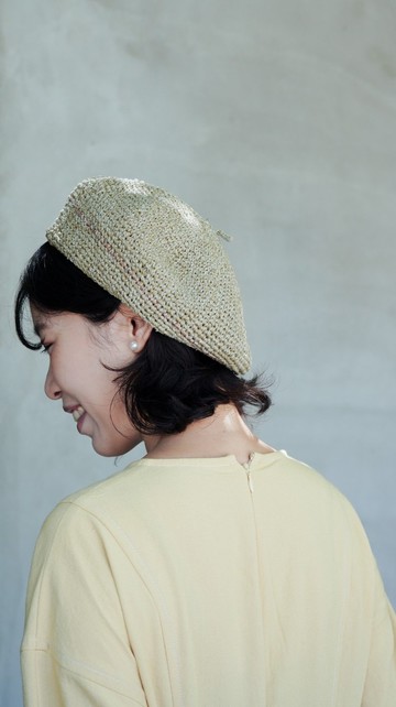 P+線飾系列貝蕾草帽 - 開心果