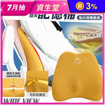 【WIDE VIEW】微笑人體工學透氣記憶棉腰靠枕墊(MJ6298)