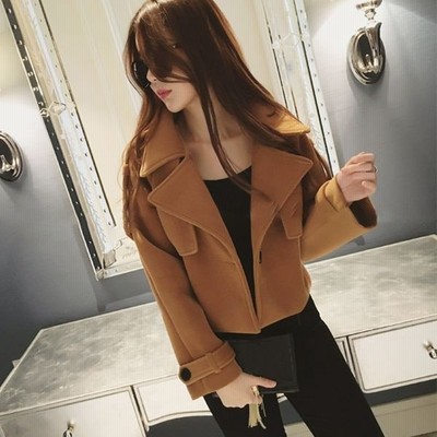 ショートトレンチ ショート レディース アウター ショート丈 トレンチ ジャケット 羽織 長袖 無地 キャメル 暖か 防寒 カジュ 通販 Lineポイント最大get Lineショッピング