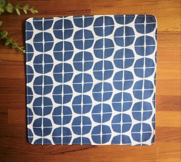 日本二重紗手帕=四分之一=海軍藍