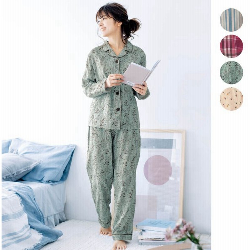 パジャマ 綿100 ダブルガーゼ 長袖 レディース S M L Ll 柄 かわいい おしゃれ 通販 Lineポイント最大get Lineショッピング