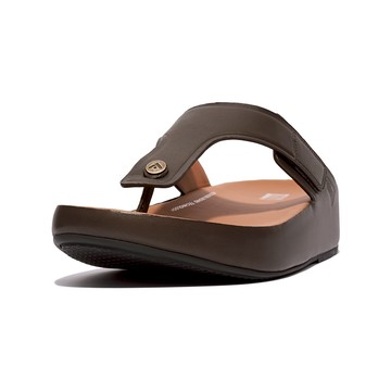 SAMEL MENS ADJUSTABLE LEATHER TOE-POST SANDALS (MEN’S)可調節皮革夾腳涼鞋(男)-巧克力棕
